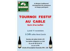 Tournoi festif annuel C.A.B.L.E. Bridge Club lundi 11 novembre - 14:00